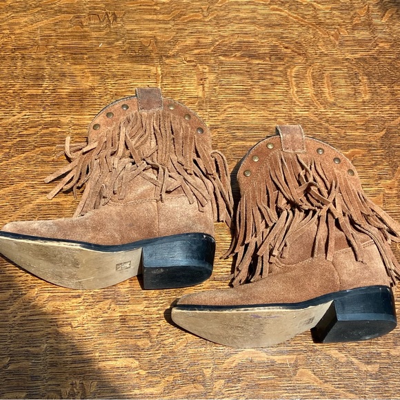 SMOKEY MOUNTAIN BROWN LEATHER FRINGE STUDDED COWGIRL COUNTRY WISTERIA BOOTS - Picture 6 of 16